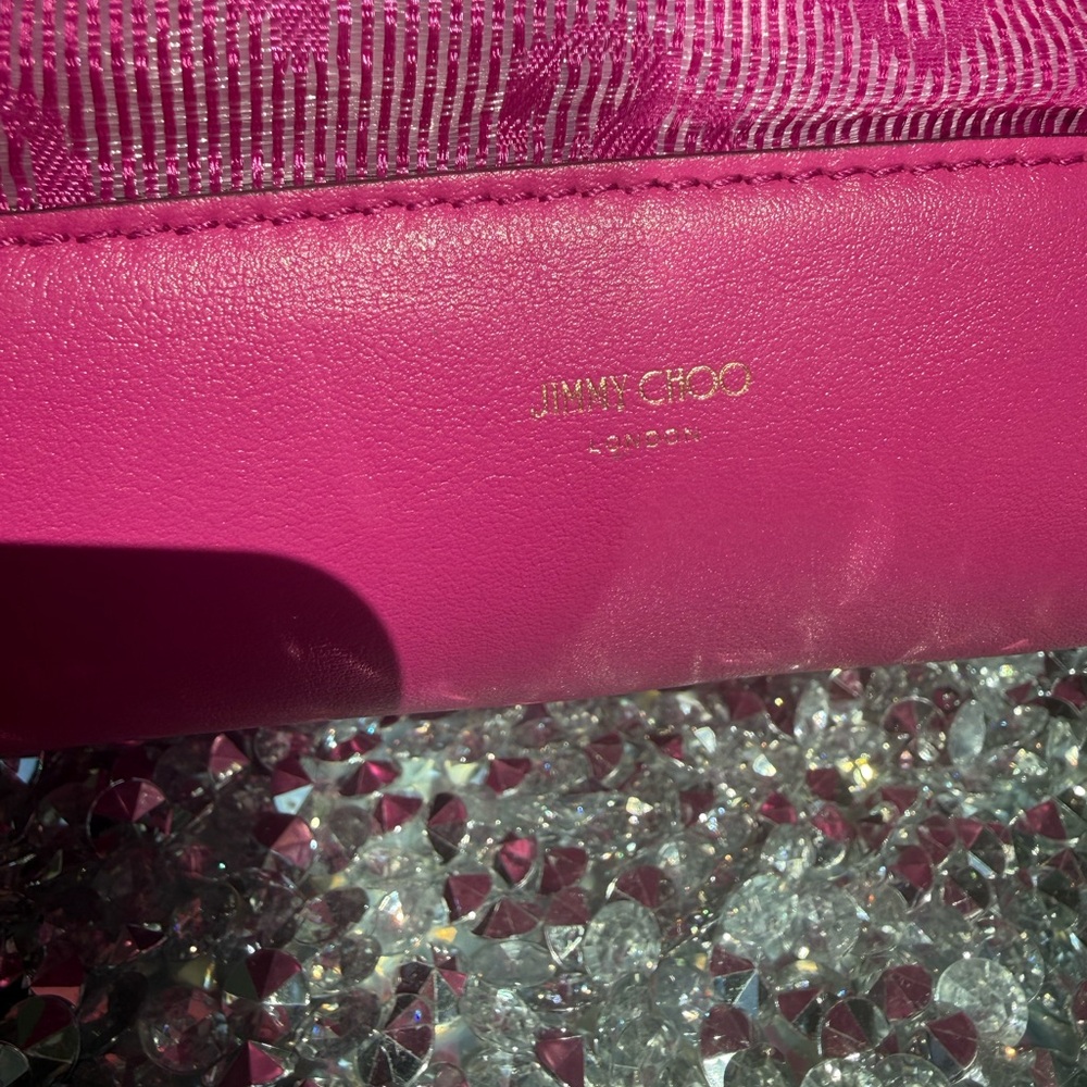 NWT JIMMY CHOO LEATHER MASH BAG - Picture 7 of 9